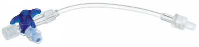 Кран 3-ходовой Дискофикс С с Сэйффлоу 360° синий линия 10 см купить оптом в Королёве